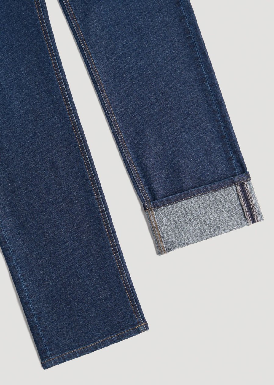 Men American Tall Jeans | Dylan Slim-Fit Fleeced Jeans For Tall Men In Colorado Blue Wash