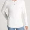 Men American Tall Long Sleeve Tees + Thermals | Heavy Slub Henley Shirt For Tall Men In Ecru