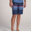 Men American Tall Shorts | Tall Board Shorts For Men In Slate Blue Stripe