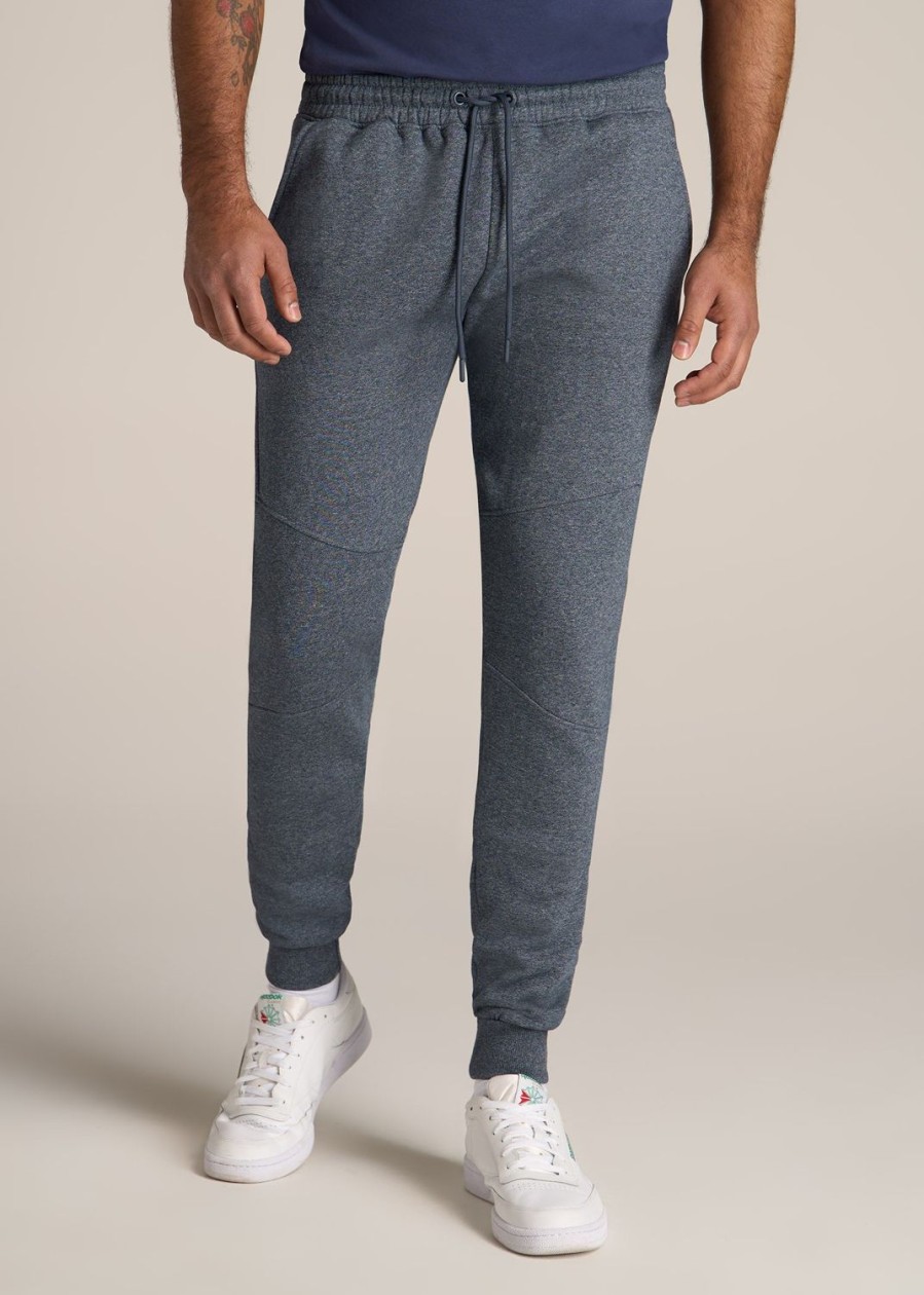 Men American Tall Athletic Pants | Wearever Fleece Joggers For Tall Men In Navy Mix