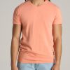 Men American Tall Tees + Tanks | Stretch Cotton Modern-Fit V-Neck T-Shirt For Tall Men In Apricot Crush