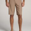 Men American Tall Shorts | Hybrid Shorts For Tall Men In Dark Sand