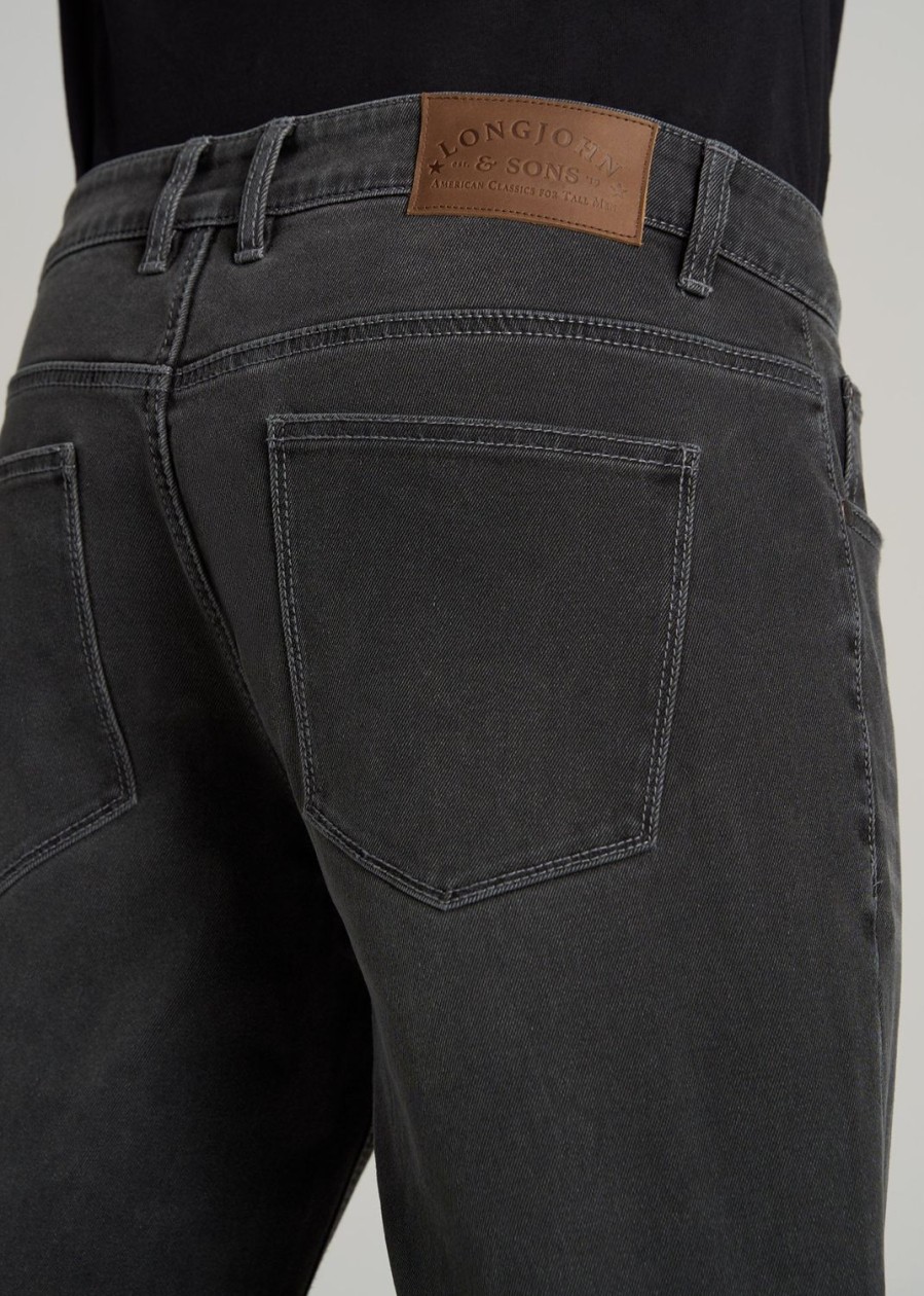 Men American Tall Jeans | Lj&S Tapered Jeans For Tall Men In Industrial Grey