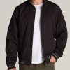 Men American Tall Jackets + Coats | Lj&S Cotton Bomber Jackets For Tall Men In Black