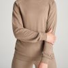 Women American Tall Hoodies + Sweatshirts | Wearever French Terry Women'S Tall Crewneck Sweatshirt In Latte