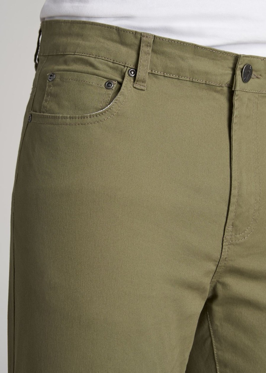 Men American Tall Pants + Chinos | Dylan Slim Fit Five-Pocket Pants In Pants For Tall Men Fatigue Green