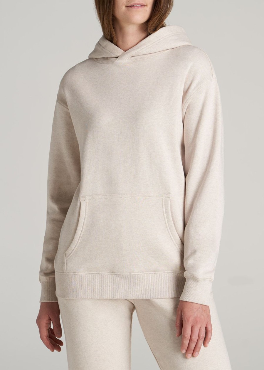 Women American Tall Hoodies + Sweatshirts | Wearever Fleece Relaxed Fit Women'S Tall Hoodie In Oatmeal Mix