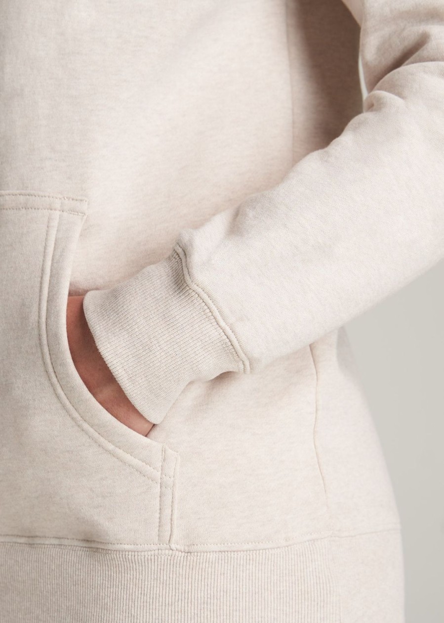 Women American Tall Hoodies + Sweatshirts | Wearever Fleece Relaxed Fit Women'S Tall Hoodie In Oatmeal Mix