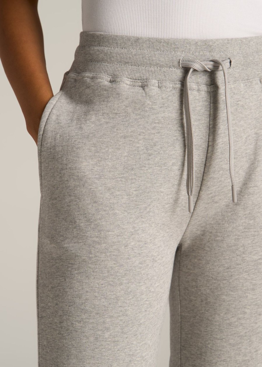 Women American Tall Athletic Pants | Wearever Fleece Open-Bottom Sweatpants For Tall Women In Grey Mix