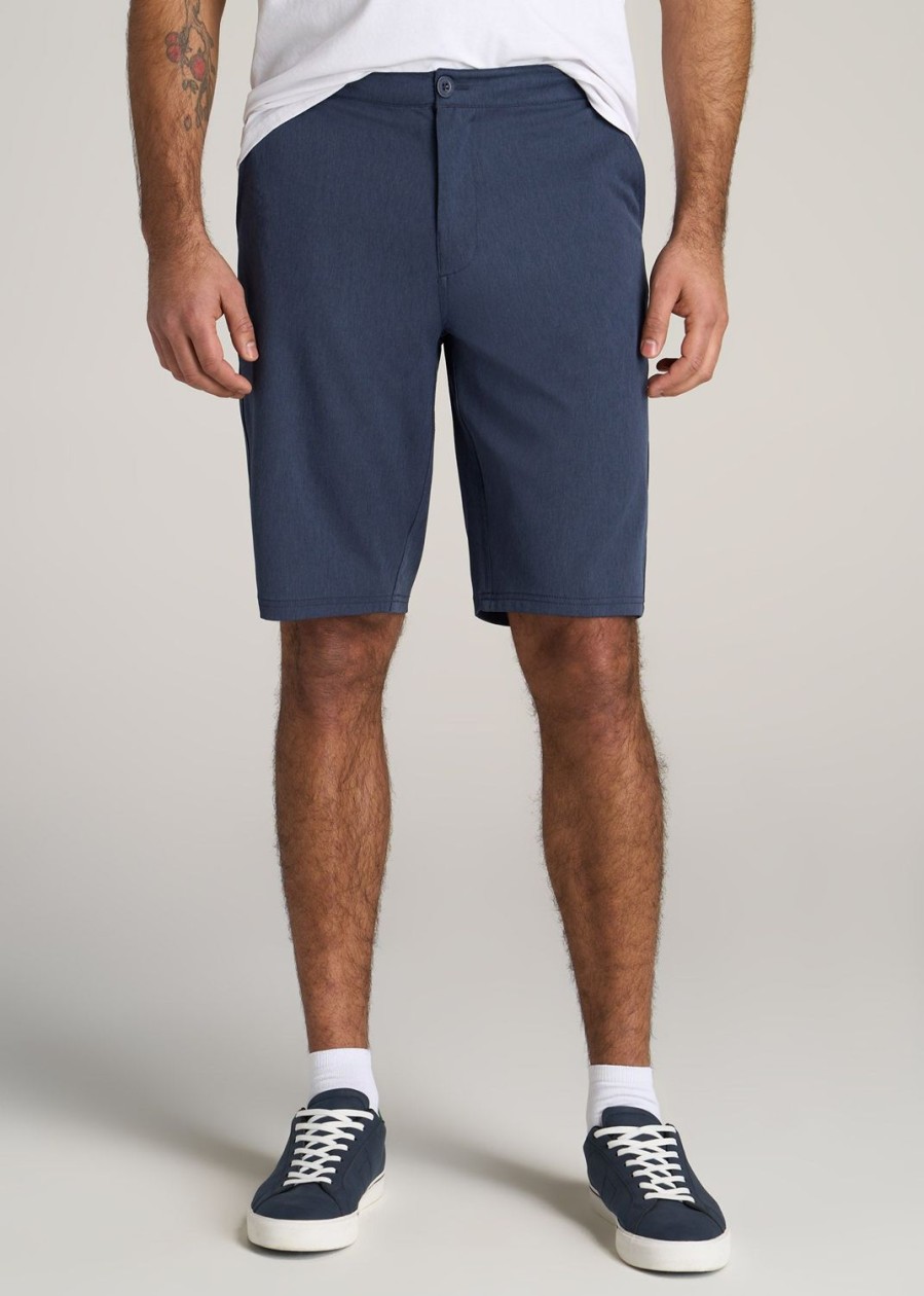 Men American Tall Shorts | Hybrid Shorts For Tall Men In Marine Navy Mix