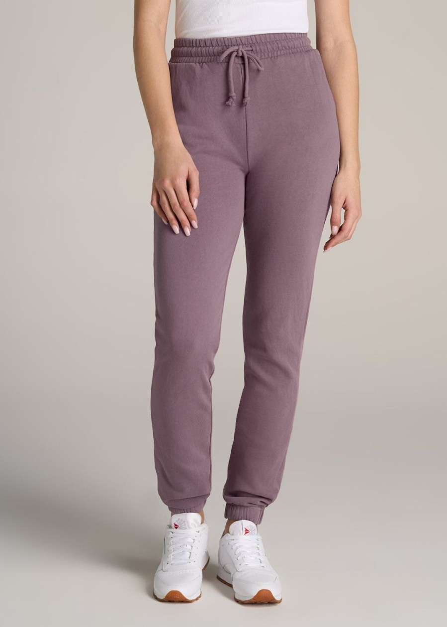 Women American Tall Athletic Pants | Wearever Fleece Slim-Fit High-Waisted Women'S Garment Dye Sweatpants In Smoked Mauve