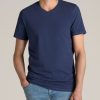 Men American Tall Tees + Tanks | The Essential Regular-Fit V-Neck Men'S Tall Tees In Navy