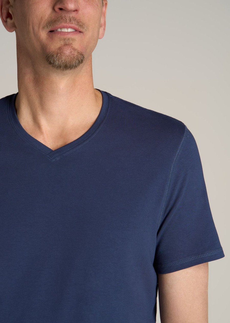 Men American Tall Tees + Tanks | The Essential Regular-Fit V-Neck Men'S Tall Tees In Navy