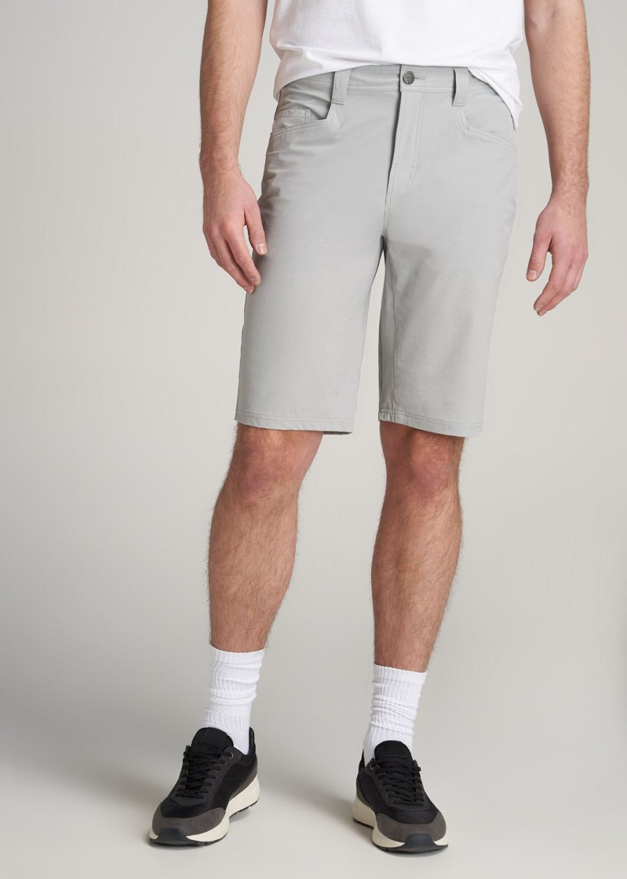 Men American Tall Shorts | Hiking Shorts For Tall Men In Light Grey