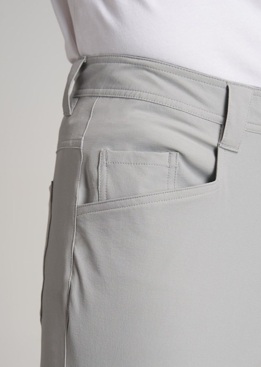 Men American Tall Shorts | Hiking Shorts For Tall Men In Light Grey