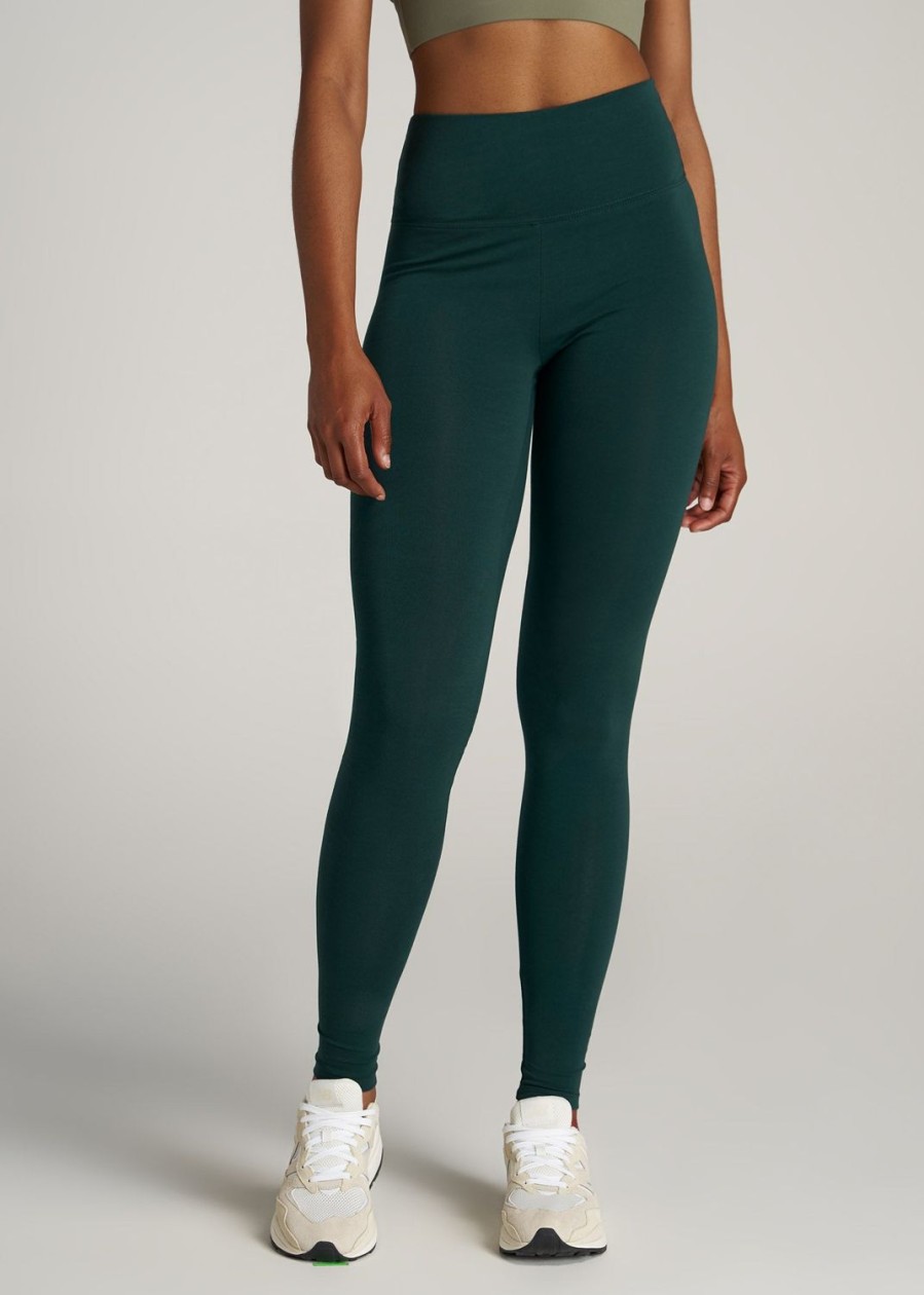 Women American Tall Athletic Pants | Cotton Women'S Tall Leggings In Emerald