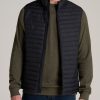 Men American Tall Jackets + Coats | Tall Men'S Packable Puffer Vest In Black