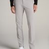 Men American Tall Pants + Chinos | Performance Tapered-Fit Chino Pants For Tall Men In Light Grey