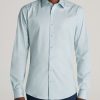 Men American Tall Button Shirts | Oskar Button-Up Shirt For Tall Men In Harbor Blue Harbour Blue