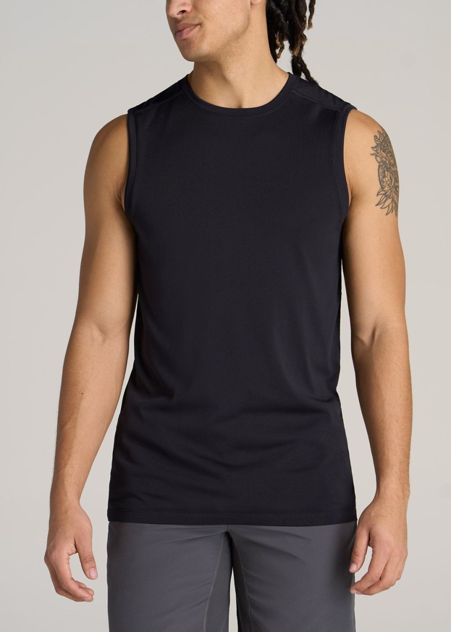 Men American Tall Tees + Tanks | A.T. Performance Modern-Fit Jersey Tank For Tall Men In Black