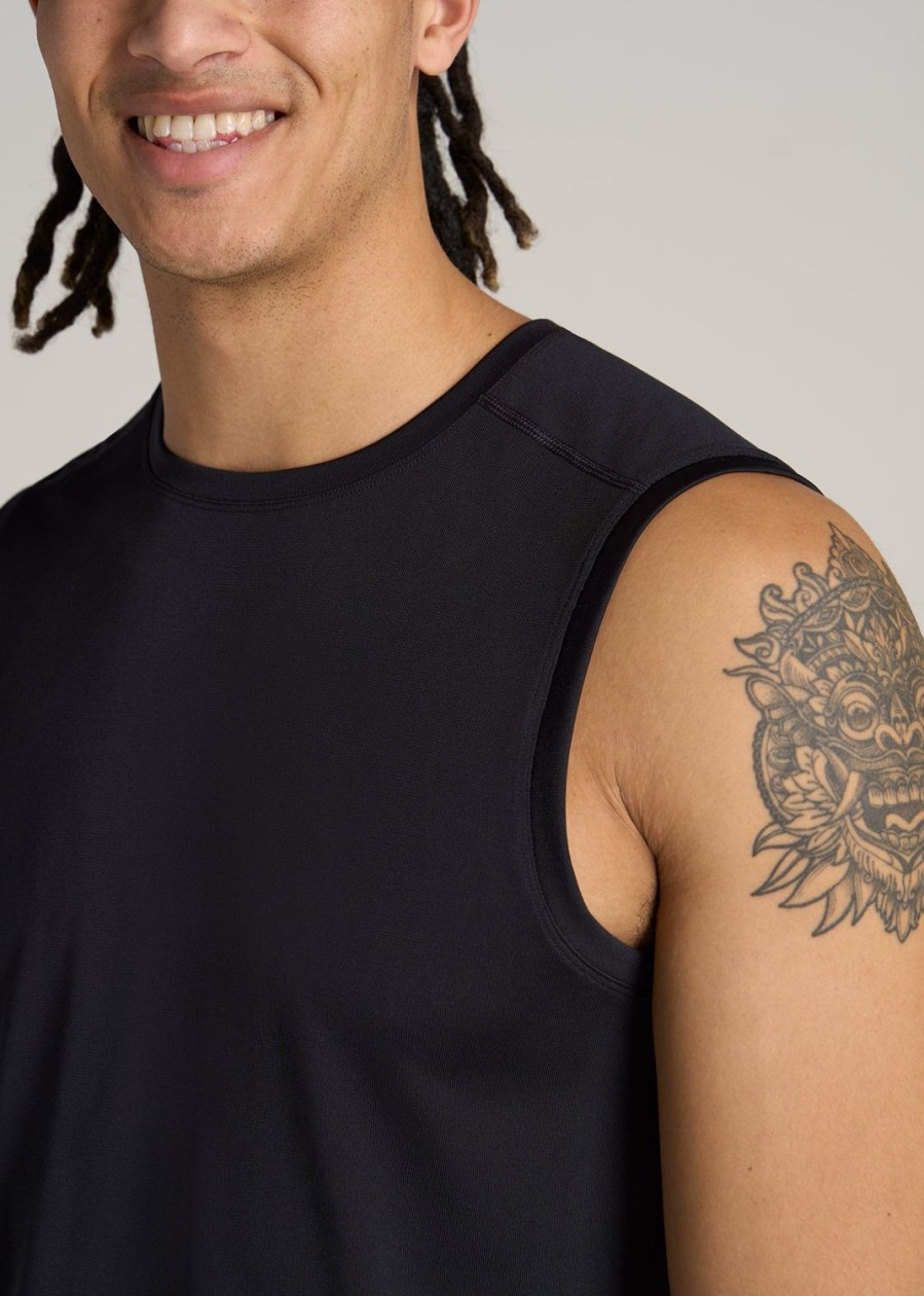 Men American Tall Tees + Tanks | A.T. Performance Modern-Fit Jersey Tank For Tall Men In Black