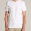 Men American Tall Tees + Tanks | The Essential Regular-Fit V-Neck Men'S Tall Tees In White