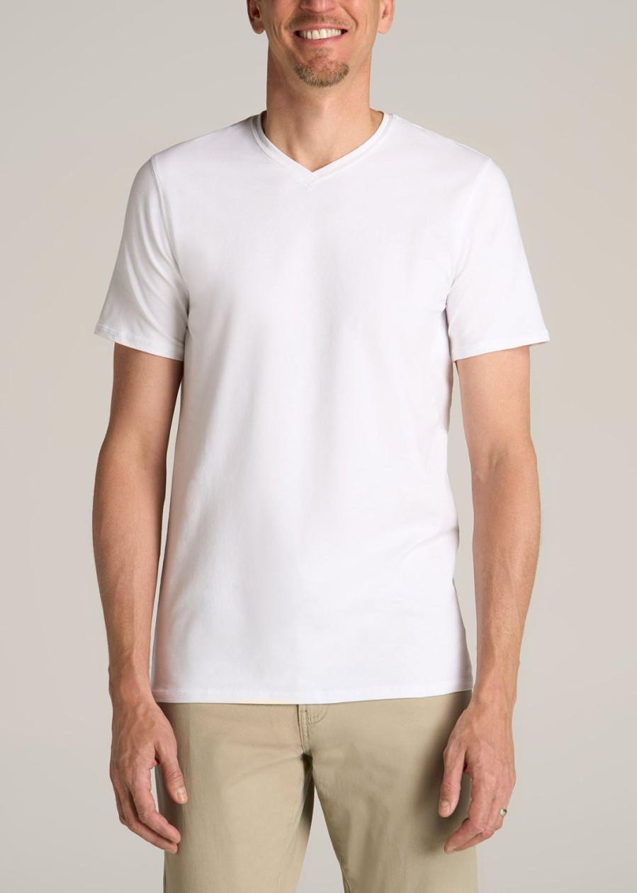 Men American Tall Tees + Tanks | The Essential Regular-Fit V-Neck Men'S Tall Tees In White