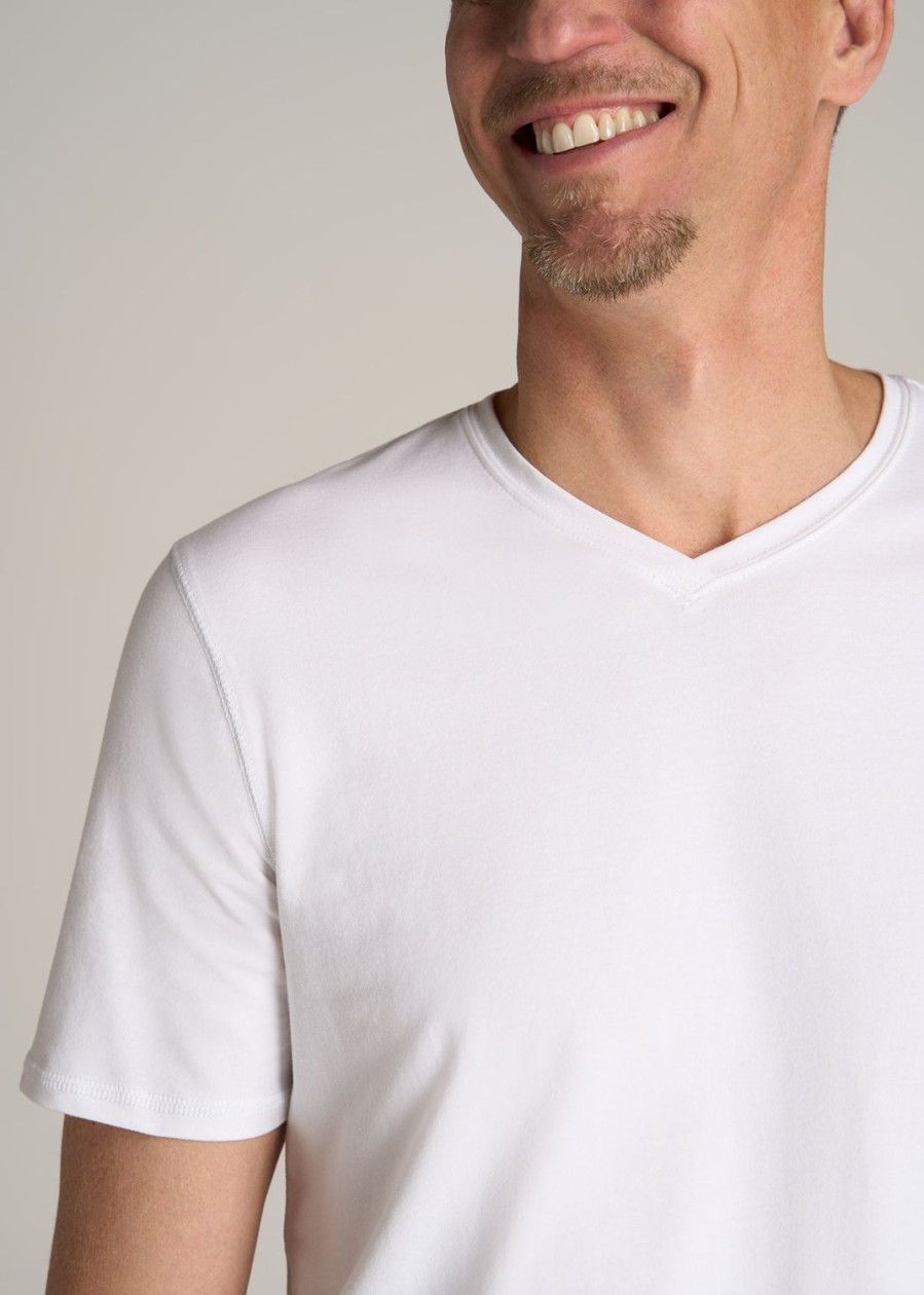 Men American Tall Tees + Tanks | The Essential Regular-Fit V-Neck Men'S Tall Tees In White