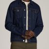 Men American Tall Jackets + Coats | Men'S Tall Denim Trucker Jacket In Raw Indigo