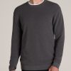 Men American Tall Hoodies + Sweatshirts | Waffle Sweater For Tall Men In Charcoal Mix