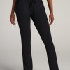 Women American Tall Athletic Pants | Open-Bottom Cozy Pj Lounge Pants For Tall Women In Black