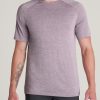 Men American Tall Tees + Tanks | A.T. Performance Modern-Fit Raglan Short Sleeve Tee For Tall Men In Lavender Mix