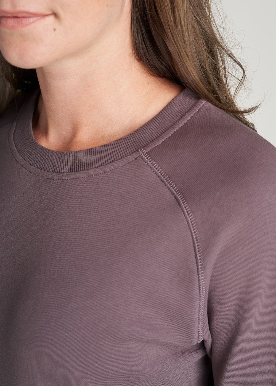 Women American Tall Hoodies + Sweatshirts | Wearever French Terry Women'S Tall Crewneck Sweatshirt In Smoked Mauve