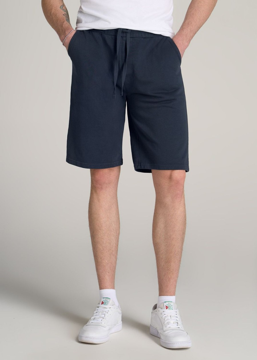 Men American Tall Shorts | Wearever Garment-Dyed French Terry Sweat Shorts For Tall Men In Navy