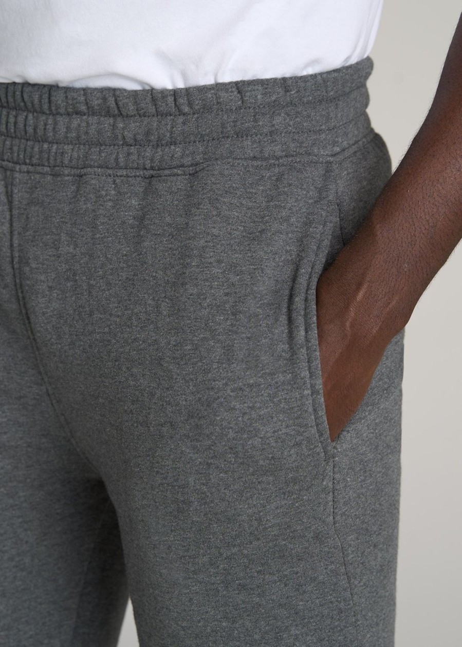 Men American Tall Athletic Pants | Wearever Fleece Open-Bottom Sweatpants For Tall Men In Charcoal Mix