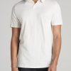 Men American Tall Polos | Slub Self Collar Tall Polo Shirt In Bone