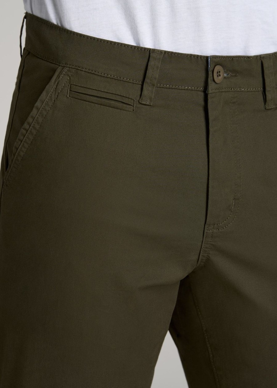 Men American Tall Pants + Chinos | Carman Tapered Chinos In Pants For Tall Men Camo Green