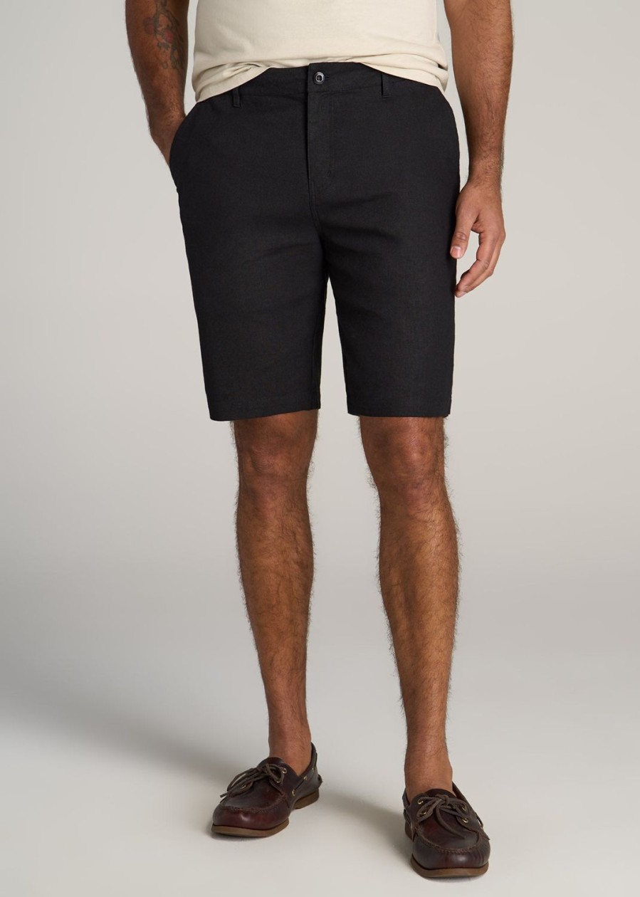 Men American Tall Shorts | Linen Shorts For Tall Men In Black