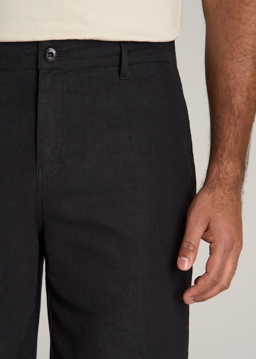 Men American Tall Shorts | Linen Shorts For Tall Men In Black