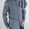 Men American Tall Button Shirts | Soft-Wash Tall Button-Up Shirt In Navy & Citron Plaid Navy/Citron Plaid