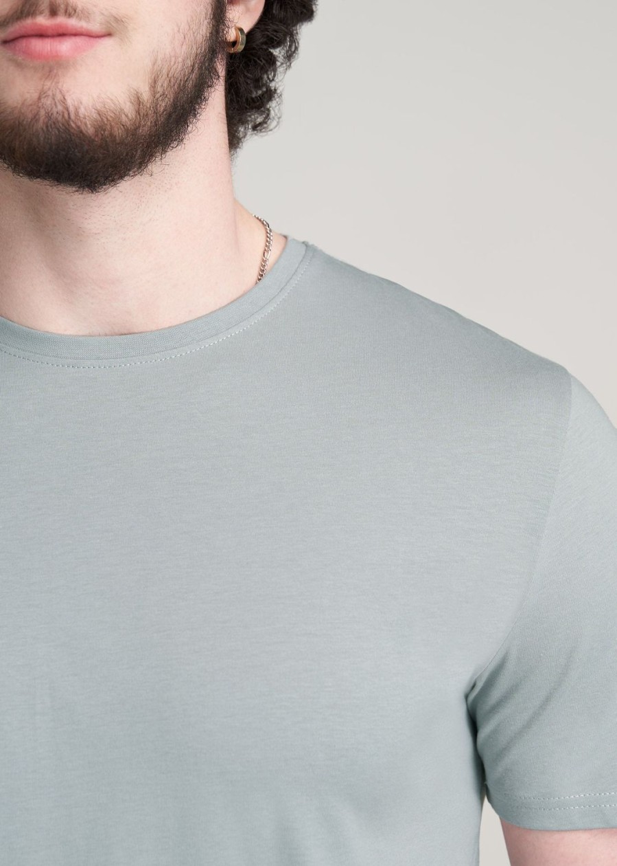 Men American Tall Tees + Tanks | Everyday Scoop Bottom Regular Fit T-Shirt For Tall Men In Quarry Grey