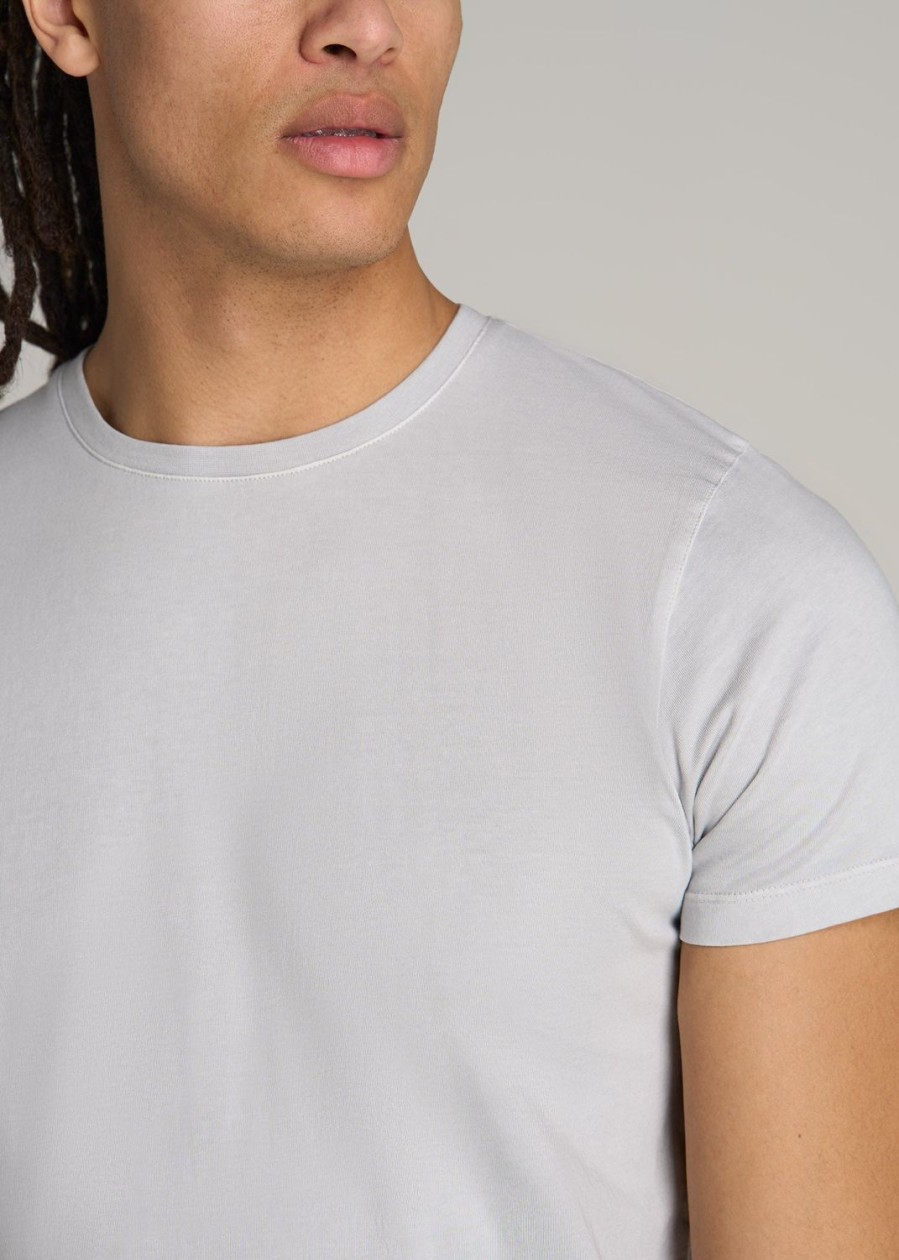 Men American Tall Tees + Tanks | Modern-Fit Garment Dyed Cotton Men'S Tall T-Shirt In Vapor Grey