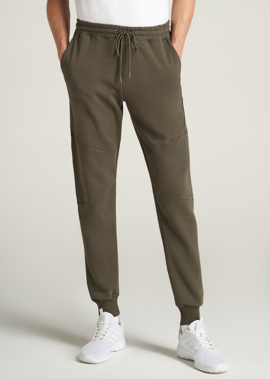 Men American Tall Athletic Pants | Wearever Fleece Joggers For Tall Men In Camo Green