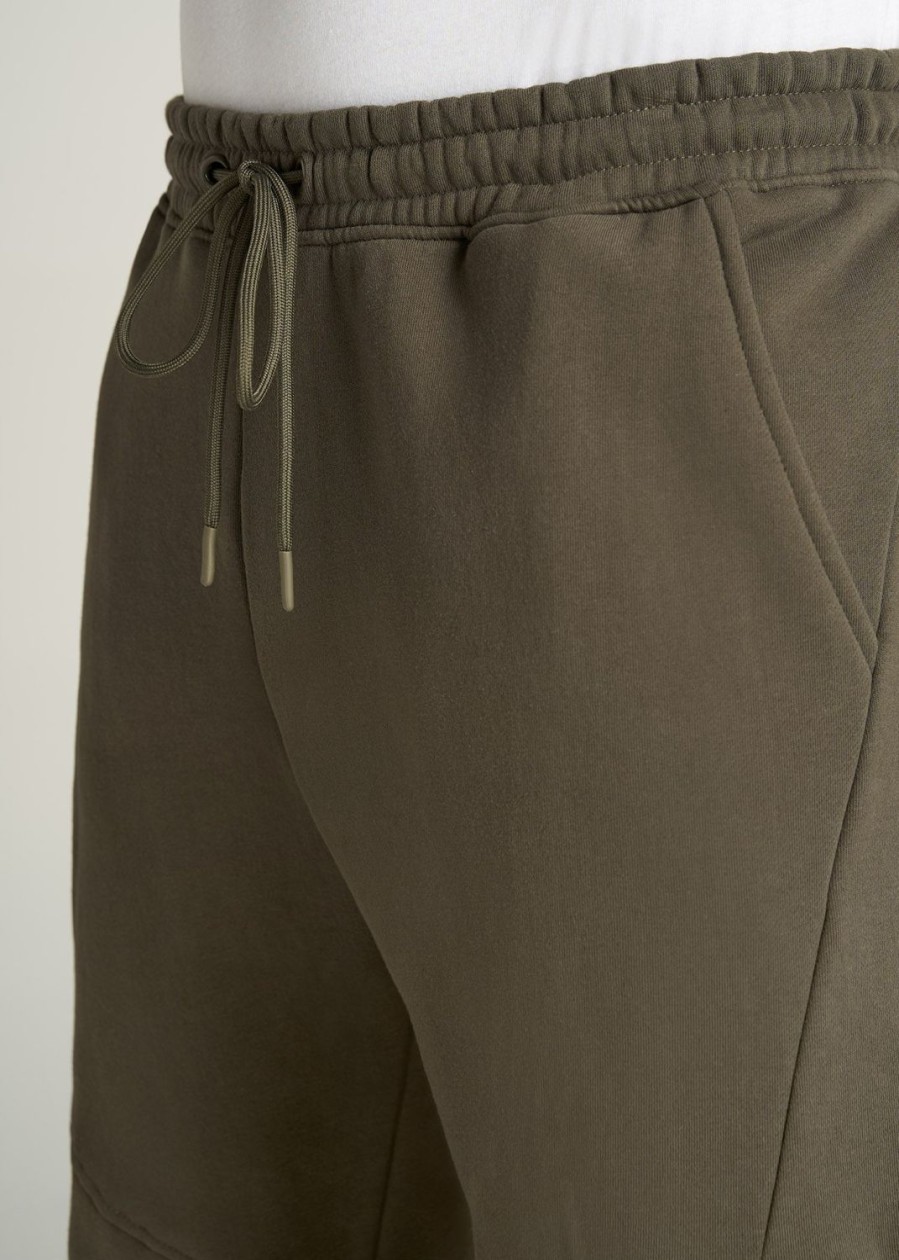 Men American Tall Athletic Pants | Wearever Fleece Joggers For Tall Men In Camo Green