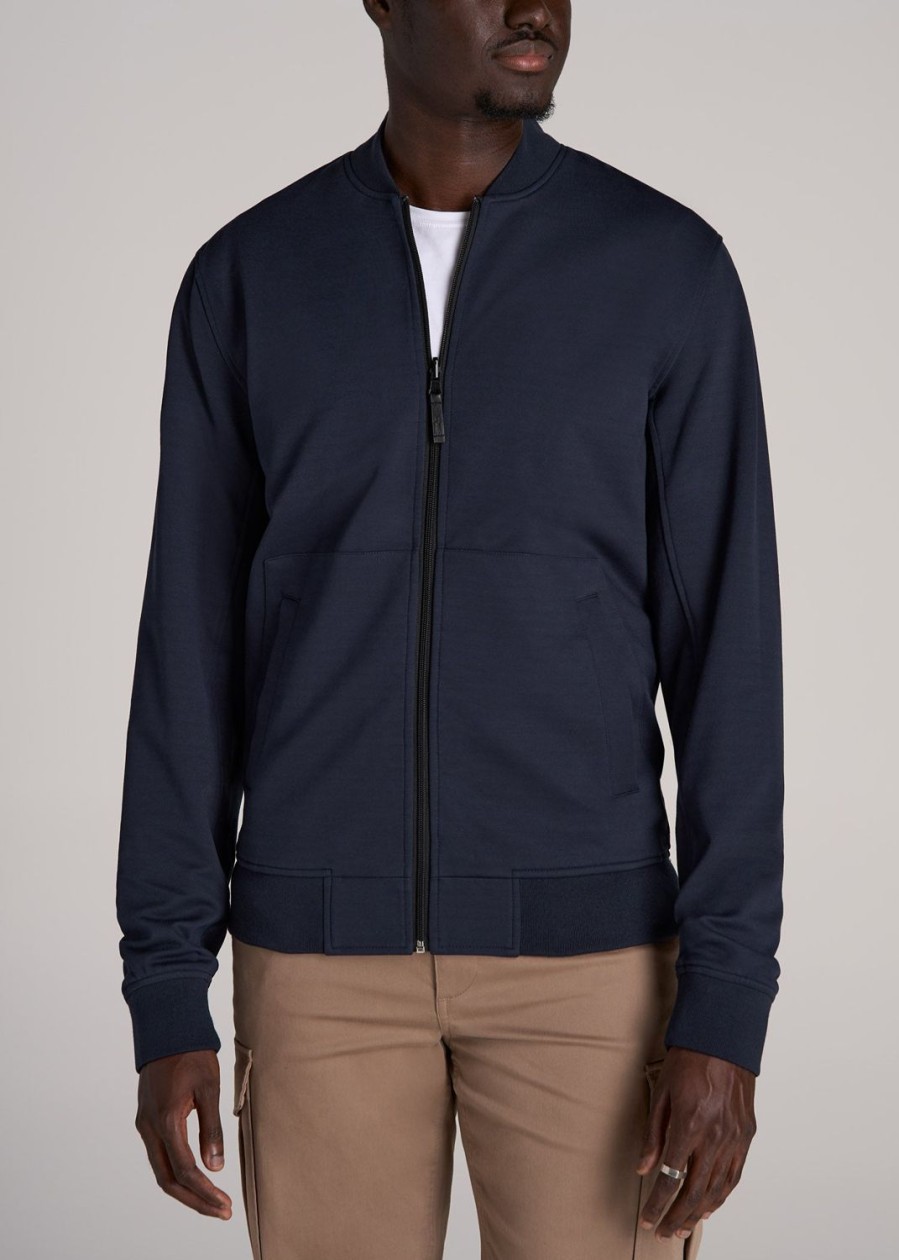 Men American Tall Jackets + Coats | Reversible Men'S Tall Bomber Jacket In Black And Navy