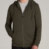 Men American Tall Hoodies + Sweatshirts | Wearever French Terry Full-Zip Men'S Tall Hoodie In Camo Green