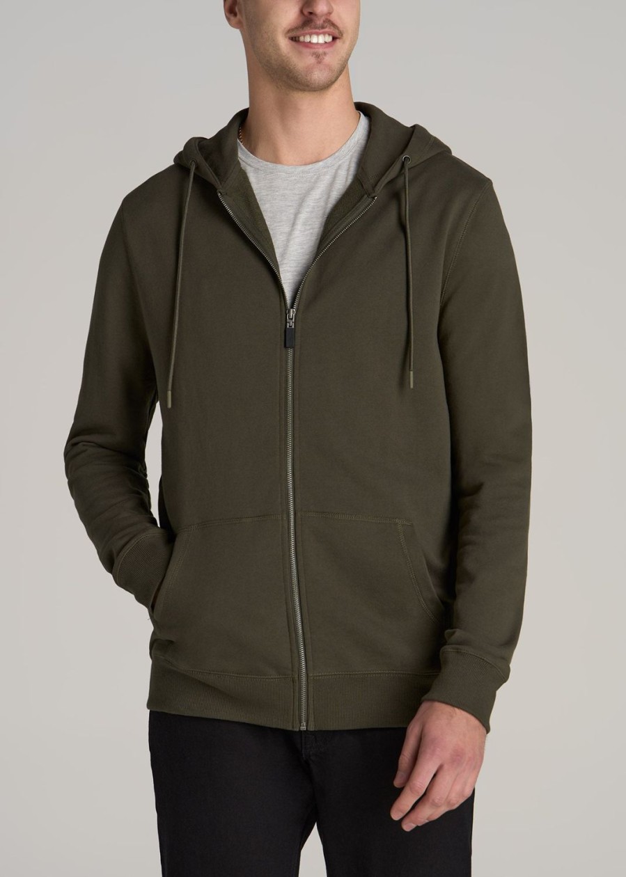 Men American Tall Hoodies + Sweatshirts | Wearever French Terry Full-Zip Men'S Tall Hoodie In Camo Green