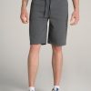 Men American Tall Shorts | Wearever Garment-Dyed French Terry Sweat Shorts For Tall Men In Charcoal Mix