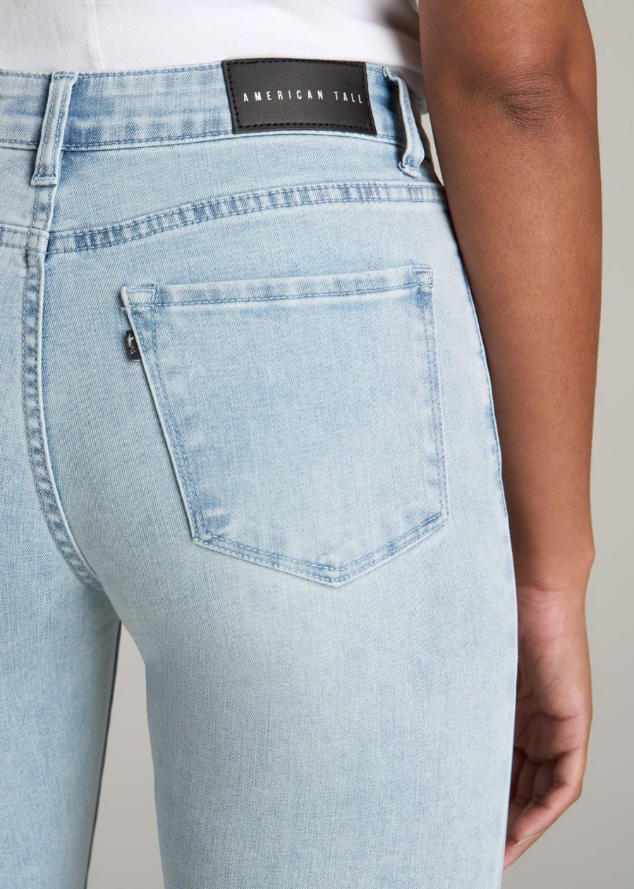 Women American Tall Jeans + Denim | Sarah Mid Rise Skinny Tall Women'S Jean In Light Sunwashed Blue