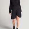 Women American Tall Dresses | Long Sleeve Jersey Wrap Dress For Tall Women In Black